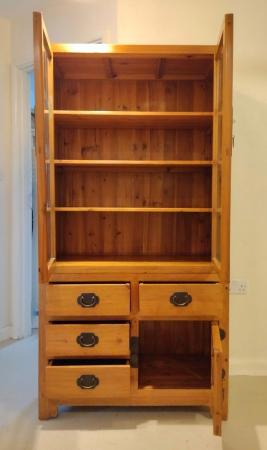 Image 3 of Asian Solid Pine Display Cabinet