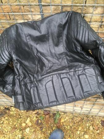 Image 3 of Akito leather mens motorcycle jacket size 48