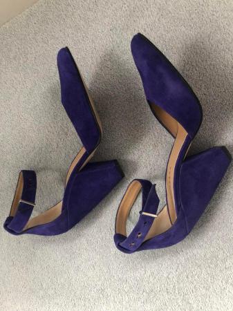 Image 2 of Whistles purple suede ankle strap shoes Mai Tai style