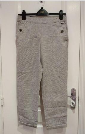 Image 1 of Women's Maine New England Check Linen 10 Petite Trousers