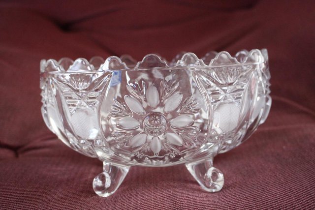 Image 1 of Vintage Anna Hutte Real Lead Crystal Handcut Oval