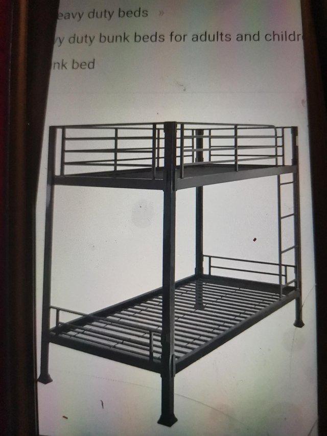 Preview of the first image of Black metal bunk bed heavy duty.