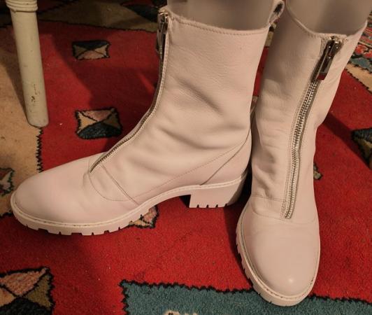 Image 3 of Zara white leather boots