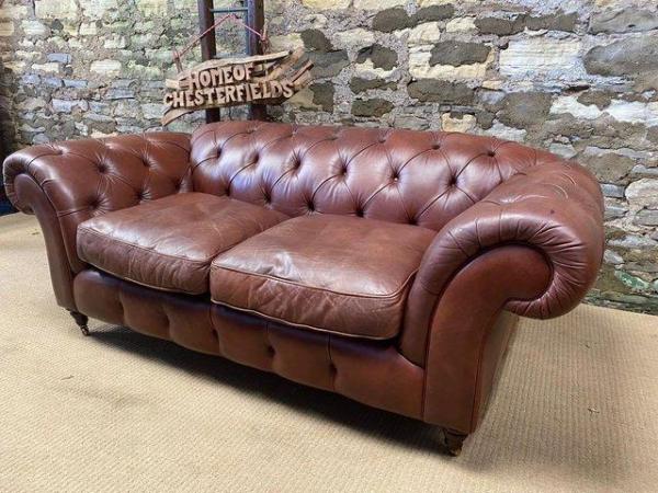 Image 6 of Tan Marks & Spencer Chesterfield Two seater Sofa & Armchair