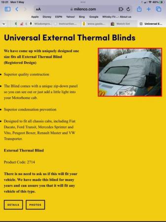 Image 1 of Milenco universal thermal exterior screen cover