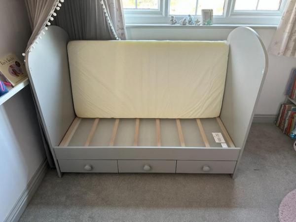 Image 3 of IKEA baby cot bed in Grey includes mattress + waterproof