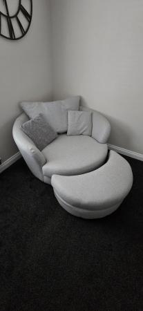 Image 2 of DFS Milford Large Swivel Chair and Footstool