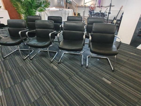 Image 8 of Eames style Office Faux Leather Dark blue Conference meeting