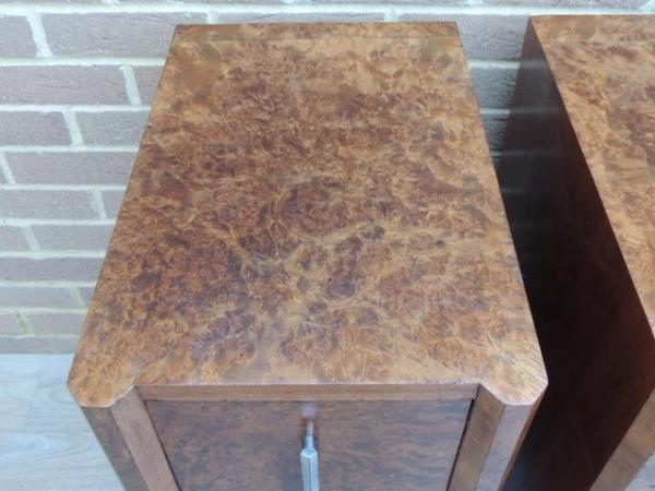 Image 9 of Pair of Antique Walnut Bedside Tables (UK Delivery)
