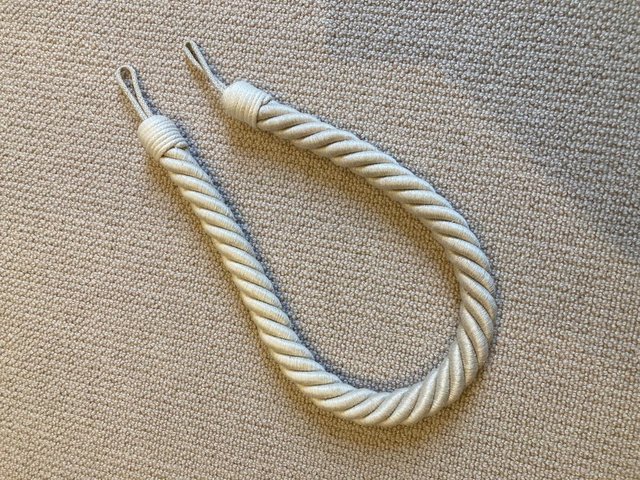 Preview of the first image of Simplecream rope curtain tie back - a pair.