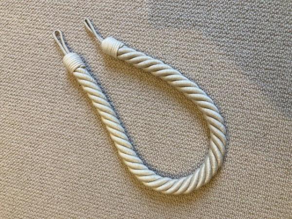 Image 1 of Simplecream rope curtain tie back - a pair