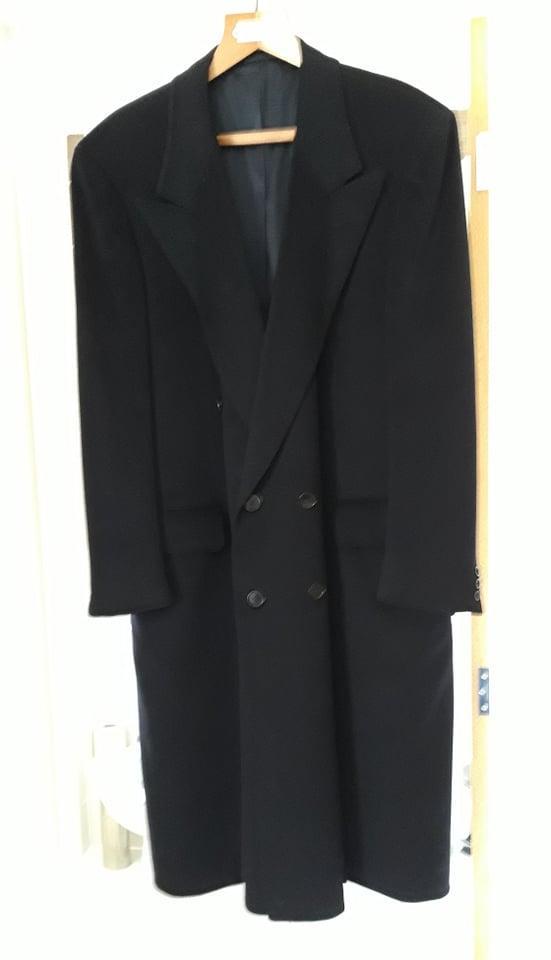 Preview of the first image of Mens full length black Cashmere Coat.