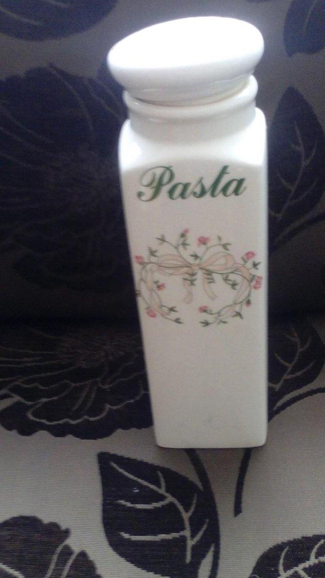 Preview of the first image of Rare Eternal Bow Tall Pasta Jar.