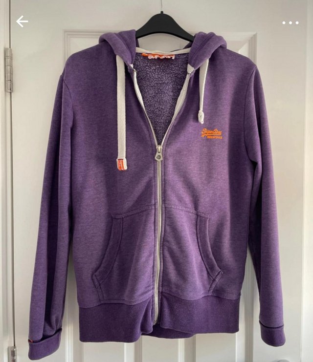 Preview of the first image of Superdry hoodie - size L Purple.