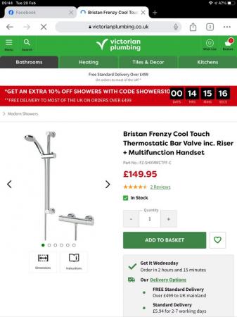 Image 1 of Bristan Frenzy Thermostatic Shower Mixer