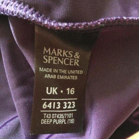 Image 5 of Size 16 M&S Purple Velvet Stretch Knotted V Sleeveless Top
