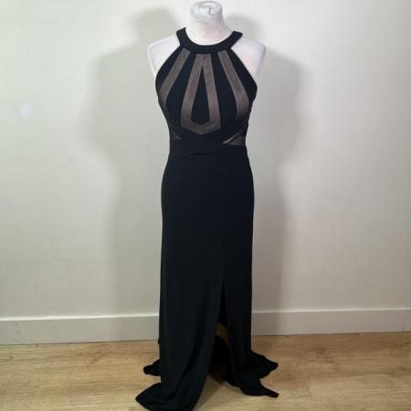 Image 3 of Morgan & Co long dress Gown Prom Occasion Cut Out Black 3/4