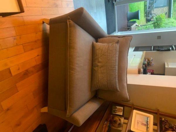 Image 1 of Grey Love seat/ sofa from west elm