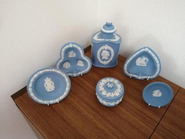 Image 1 of Wedgewood blue Jasperware (6 items)