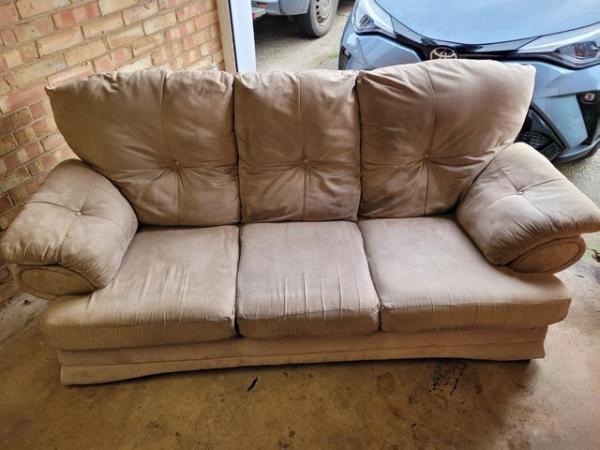 Image 1 of 3-Seater Sofa - faux suede fabric