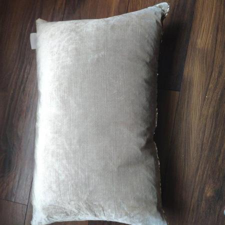 Image 2 of Brand New Reversible Silver/pale gold sequinned cushion