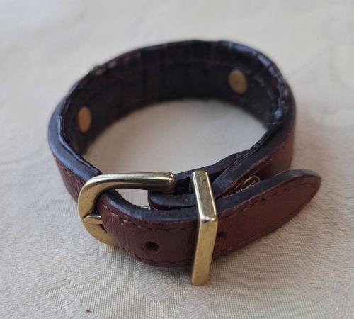 Image 2 of Leather bracelet with snaffle bit