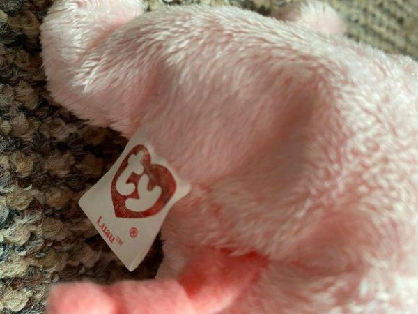Image 3 of Cute Pink Piggy Beanie Baby Cuddly Toy 'Luau