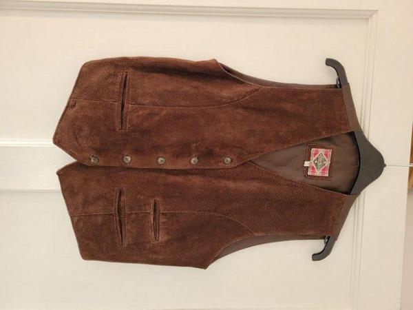 Image 1 of Vintage River Island women's brown leather waistcoat, Size S