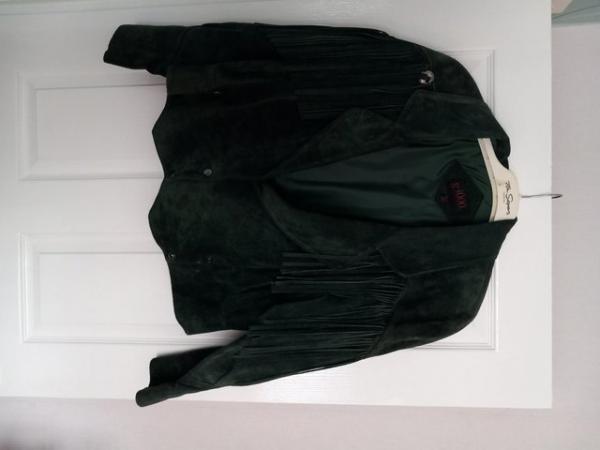 Image 2 of Bottle Green Suede Vintage jacket.