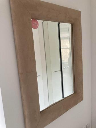 Image 1 of MIRROR! Beautiful, Huge, Padded, Faux Suede