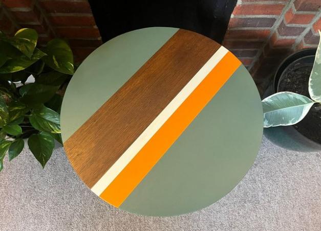Image 3 of Circular Wooden Table - Retro Style