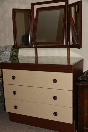 Image 1 of Three mirror glass topped dressing table