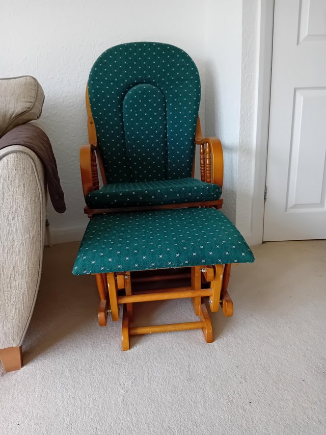 Preview of the first image of Rocking chair and matching rocking foot stool for sale.