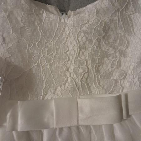 Image 2 of White dress with bow and head band size 7°