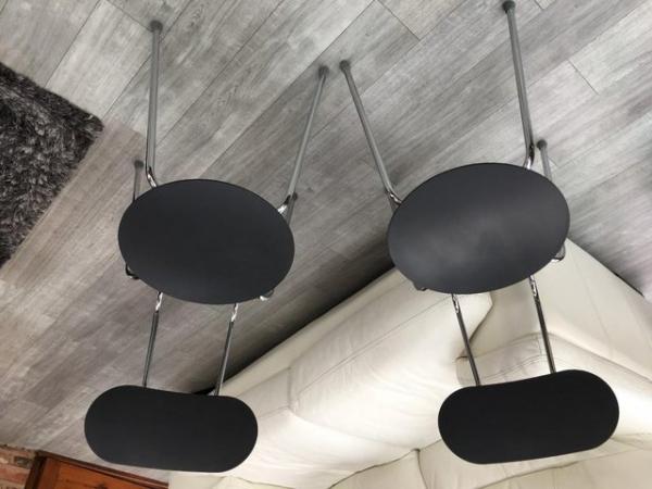 Image 1 of 2 Black/chrome Contemporary Kitchen Chairs