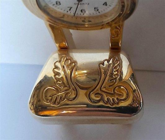 Image 2 of MINIATURE NOVELTY CLOCK - ORNATE PADDED CHAIR