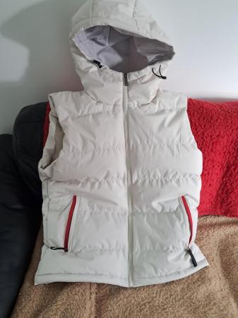 Image 2 of Extra warm white vest jacket with hood and new without tags