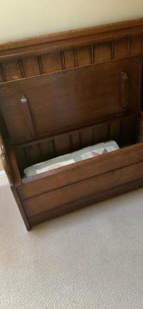 Image 2 of Titchmarsh and Goodwin solid oak 3ft box/settle/monks pew.