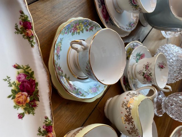 Preview of the first image of Old English China tea sets and cake stands..