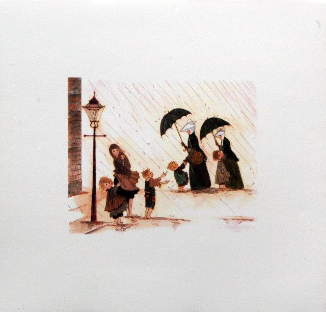 Preview of the first image of FRANCES LENNON MINIATURE PRINT 'LITTLE SISTERS OF THE POOR'.