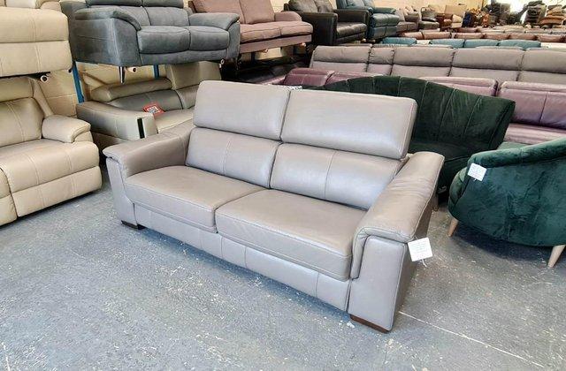 Image 9 of New Clarence grey leather 3 seater sofa bed