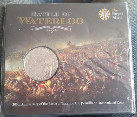 Image 2 of R.Mint 200th Anniversary of Battle of Waterloo £5