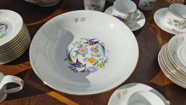 Image 14 of Limoges Fine Porcelain Birds of Paradise Dinner Service
