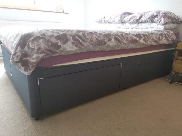 Preview of the first image of Double Bed frame base with 4 drawers. Immaculate condition..