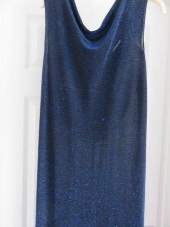 Image 1 of Blue sparkle full length dress in size 14