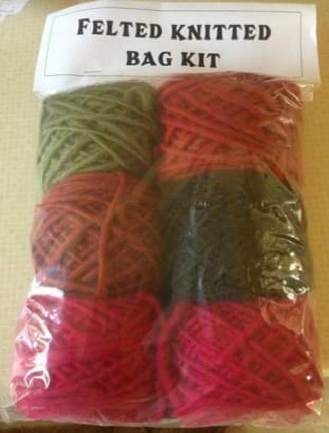 Preview of the first image of Felted knitted bag complete kit BNIP.