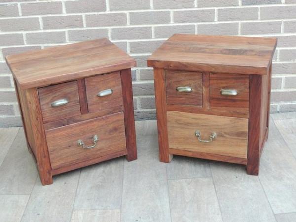 Image 11 of Pair of Indian Rosewood Bedside Tables (UK Delivery)