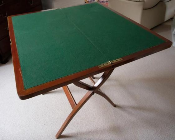 Image 3 of Mahogany Card Table which folds flat