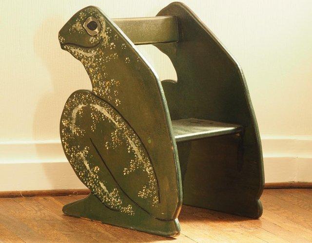 Preview of the first image of Wooden Children's Frog Chair for sale.
