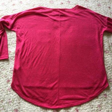 Image 3 of Size 8 Pink Textured Long Sleeve Shirt-Tail Top, As New